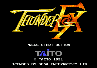 Thunder Fox title screen for Sega Genesis